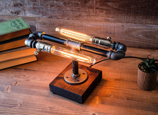 Steampunk 2'li Masa/Gece Lambası