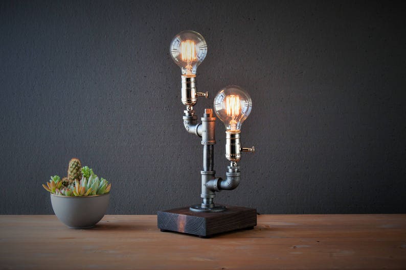 Steampunk 2'li Masa/Gece Lambası